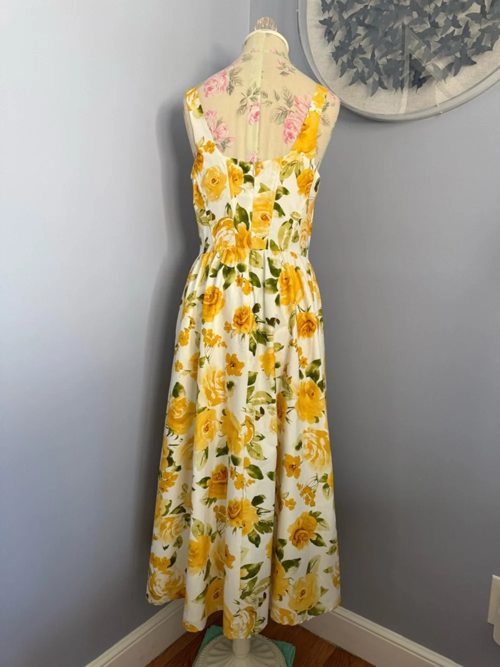 Jason Wu Yellow Floral Midi Dress - Picture 6 of 9